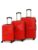 Teakwood Set of 3 8 Wheels Trolley Bag, Hard Cabin with Zipper Closure, Adjustable Push Button & Cross Side Strap, Number Lock System 360 Degree (Set of 3, Red)