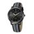 London Fog Collection Analog Watch for Men with Round Black Dial, Minimal Stick Markers, Quartz Movement and Black/Gray Leather Strap – LFM10013-01