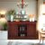 Royaloak Texas American Wooden Side Board | Solid Wood Veneer | Beveled Top Design | Ample Storage | Telescopic Channels | Wooden Knobs | Classic Design | American Collection