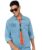 FTX Men Solid Light Blue Standard Length Denim Jacket (535_1)_Xl