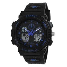 Amazon Brand – Symbol Men Silicone Analogdigital Black Dial Watch-Az-Sym-Ss21-1270C, Band Color-Black