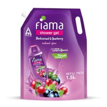 Fiama Body Wash Shower Gel Blackcurrant & Bearberry, 1.5L Body Wash Refill Pack For Women & Men With Skin Conditioners For Moisturised Skin & Radiant Glow, Suitable For All Skin Types