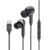 Flix(Beetel) Tone E50 in Ear 1.2 Meter Wired Headphones with Mic, Type C Jack, 10mm Large Driver with Super Bass, Volume Controls with Multi Function Button (Black E50)