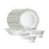 Larah by Borosil Red Iris Fluted Series Opalware Dinner Set | 44 Pieces for Family of 8 | Microwave & Dishwasher Safe | Bone-Ash Free | Crockery Set for Dining & Gifting | Plates & Bowls | White