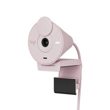 Logitech Brio 300 Full HD Webcam with Privacy Shutter, Noise Reduction Microphone, USB-C, Certified for Zoom, Microsoft Teams, Google Meet, Auto Light Correction – Rose