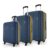 Safari Genius Alley Set Of 3 (Cabin+ Medium + Large) Trolley Bags Hard Case Polypropylene, 4 Wheels, 360 Degree Wheeling Luggage, Travel Bag, Suitcase For Travel, Trolley Bags For Travel, Navy