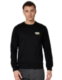 Wildcraft Men Sierra Solid Cotton Blend Round Casual Sweatshirt, Full Sleeve – Regular fit, Black, Small