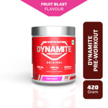 Wellversed Dynamite Pre-Workout (420g, 30 Servings) | Unleash Explosive Energy Pre Workout(420 g, Fruit Blast)