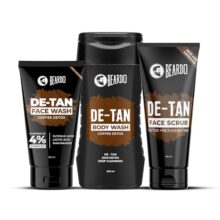 Beardo De-tan Har Roz Kit For Men (Set of 3) | Detan Face Wash & Detan Scrub & Detan Body Wash with Powerful Coffee Extract for Tan Removal | Hydrates & Exfoliates Men’s Skin for Oil Control