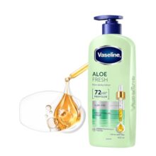 Vaseline Aloe Fresh Body Lotion,24 HR Long Lasting Moisturisation with Aloe Vera extract and Menthol 400ml