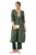 Janasya Women’s Dark Green Silk Blend Yoke Embroidered Straight Front-slit Kurta Pant Set (JAB25KB02538-L)
