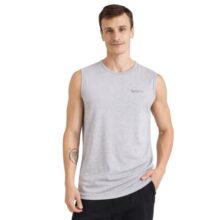 Pepe Jeans Innerwear Men Cotton Solid Regular Fit Vest (ATV02_Grey Melange, Small