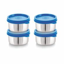 STEELLOCK Stainless Steel Airtight Container | Leak Proof Container/Storage/Lunch Box with Lid | BPA Free, Durable & Rust-Proof | SL-32-set of 4, 500ml each, Blue