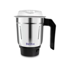 Benito EXCEL Stainless Steel Chutney Jar (800ml) for Mixer Grinder – Compatible with 4-Teeth Coupler & Dual Locking System