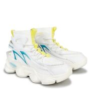 ABROS YAMA-O Chunky Sole High-Top Sneakers for Men(7 White)