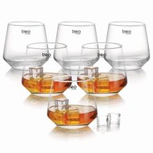 Treo by Milton Bourbon On The Rocks 300 ml Each, Crystal Clear Tumblers, Set of 6 Glasses for Whiskey, Vodka, Tequila, Liquor, Wine, Cocktail, Home, Bar