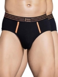 John Players Pack of 2 Cotton Brief with Striped Waistband in Black (JBF043M13_L_Black)