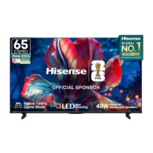 Hisense 65 Inch 65E7S Pro | Mini Dimming | Hi-QLED | Native 144Hz Game Mode | 48W Powerful Speakers | Gaming in Dolby Vision | Hands-Free Voice Control