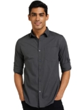 Amazon Brand – Symbol Men’s Solid Regular Fit Full Sleeve Cotton Casual Shirt (AZ-SY-RR-12A-05_Grey_Large)
