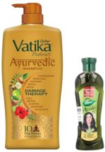 Dabur Vatika Ayurvedic Shampoo – 1L & Dabur Amla Hair Oil – 180 Ml