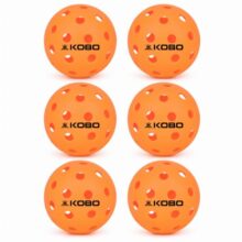 Kobo TPE Outdoor Pickleball Balls, 40 Holes, Matches & Practice, Pack of 6