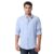 Spykar Men Blue Slim Fit Solid Full Sleeve Casual Shirt (Size: L)-MSHSOS2BD272-Heron Blue
