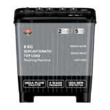 Acer 8.0 Kg 5 Star Semi-Automatic Top Loading Washing Machine(Ar80Sambgl124D, Black-Grey, 4 Wash Programs, Hexa Flow Pulsator, Advanced Lint Filter)
