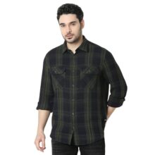 Spykar Men Slim Cotton Blend Checks Green Casual Shirt (Size:)-MSHCS2BD023