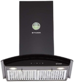 Faber 60 Cm 1095 M³/Hr Curved Glass Kitchen Chimney (Hood Feel 3D T2S2 Bk Tc Ltw 60, Baffle Filter, Touch Control, Black), Free 1 Year Extended Warranty
