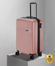 NASHER MILES Fifth Avenue Hard-Side Polycarbonate Cabin Luggage Bag Rose Gold 20 Inch | 55CM Trolley Bag Expandable  Cabin Suitcase 4 Wheels – 20 inch