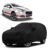 Sulfar 100% Water Resistant Car Body Cover Compatible with Mirror & Antenna Pockets for Fiat Abarth Punto (Triple Stitched, Full Bottom Elastic, Black)