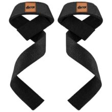 FitBox Sports Premium Lifting Straps, Powerlifting, Wrist Supporter For Deadlifting With Padded Support – Black
