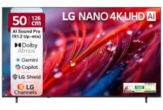 LG 126 cms (50 inches) NU87 AI Series Nano 4K Ultra HD (3840 x 2160) Smart webOS LED TV 50NU870BPLA 2026