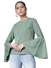 Tokyo Talkies Women Round Neck Full Sleeve Tops TTTP002693 Green L