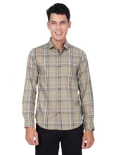 Ivoc Men Pale Green Checked Slim Fit Formal Shirt