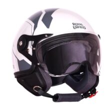 Royal Enfield Airforce 1901 Open Face Helmet | Certification: ISI & DOT | High Impact Grade ABS Shell | High Strength EPS Liner for Added Strength| Sleek Aviator Inspired Design | Gray (M) 58 CM
