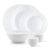 Larah by BOROSIL Orbit Series 19 Pieces Opalware Solid Dinner Set, Opal Glass Dinner Plates&Bowls, Crockery Set for Dining (White)