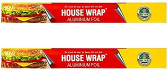 House Wrap Aluminium Foil 70G (40+30G) For Food Packing, Cooking, Baking – Aluminium Foil 9 Meter Net Guaranteed 11 Microns In Thickness For Keeping Food Warm (Pack Of 2)