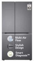 Lg 655 L Frost-Free Smart Inverter Double Door Side-By-Side Refrigerator (Gl-B257Hdsy, Dazzle Steel, Express Freeze | Multi Air-Flow)