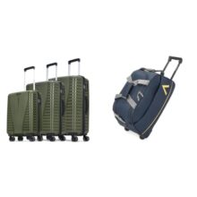 Aristocrat Airpro Set of 3 Large Size (Check-in), Medium Size (Check-in) & Cabin (Small Size) Hard + Cadet Polyester 52 cms Blue Travel Duffle (Cadet)