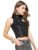 Tokyo TALKIES Women Regular Fit HIGH NECKSleeveless Tops TTTP009980 Black XS