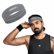 Boldfit Gym Headband for Men and Women – Sports Headband for Workout & Running, Breathable, Non-Slip Sweat Head Bands for Long Hair (Grey),Cotton Blend