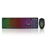 Ant Esports Km1600 Gaming Keyboard & Mouse Combo, Wired Backlit Rainbow Led Keyboard & 3200 Dpi Gaming Mouse For Pc/Laptop – Black