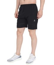 efito Lycra Half Pants Shorts with Pocket for Men and Boys Gym Training Daily Workout Home Wear Sports Running (XL, Black)