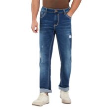 Spykar Blue Regular Fit Mid Rise Jeans for Men (Size: 34)-MDACT2BD169-Mid Blue