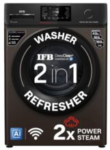IFB 8 Kg 5 Star, 9 Swirl Wash, Steam Refresh, Eco Inverter Motor, WiFi Enabled, DeepClean®Ai Powered Fully Automatic Front Load Washing Machine(SENATOR MBN 8012, 2X Power Steam®,Inbuilt Heater,Mocha)
