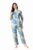Ichaa Women Cotton Printed Night Wear Top and Bottom Night Suit Set, Blue, XL