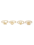 Zaveri Pearls Set Of 4 Gold Tone Love Contemporary Rings For Women-Zpfk13733