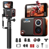 SJCAM SJ30 8K Action Camera with Dual Lens,7H Battery Handle,Low Light Camera,2.51” Flip Touch Screen, SteadyMotion 2.0 Stabilization,30M Waterproof,for YouTube Creator Vlogging,Motorcycling,Hiking