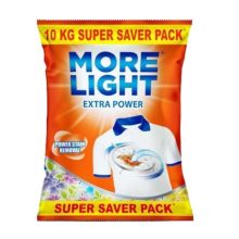 More Light Extra Power Detergent Powder 10Kg With Enzymatic Action Removes Tough Stain | Laundry Detergent Powder With Refreshing Fragrance For Tough Stain